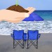 Double Folding Chair With Removable Umbrella Table Cooler Bag Fold Up Steel Construction Dual Seat for Patio Beach Lawn Picnic Fishing Camping Garden and Carrying Bag   